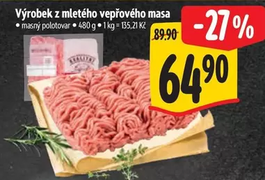 Výrobek z mletého vepřového masa