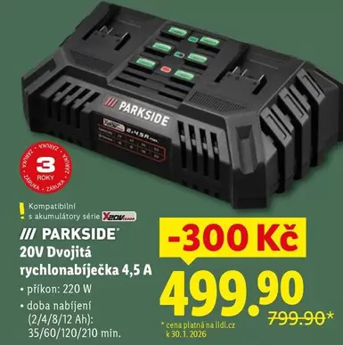 20V Dvojitá rychlonabíječka 4,5 A