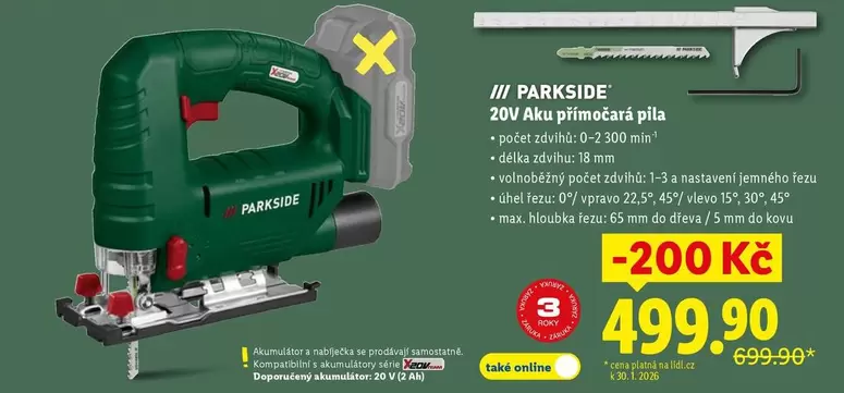 Pila - 20V Aku přímočará pila