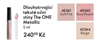 Pink - Dlouhotrvající tekuté oční stíny The ONE Metallic