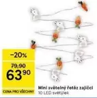 Mini světelný řetěz zajíčci