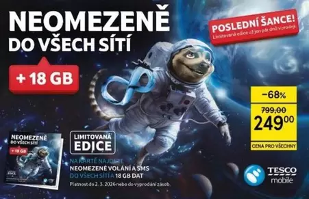 NEOMEZENÉ VOLÁNÍ A SMS DO VŠECH SÍTÍ A 18 GB DAT