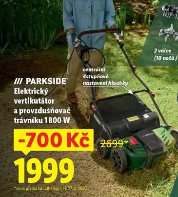 Elektrický vertikutátor a provzdušňovač trávníku 1800 W