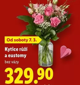 Kytice růží a eustomy