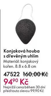 Konjaková houba s dřevěným uhlím