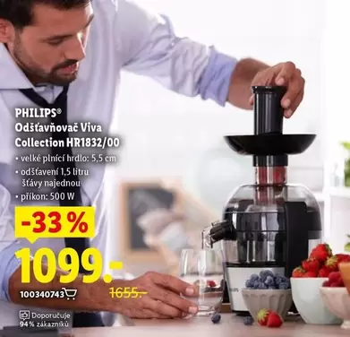 Philips - Odšťavňovač Viva Collection HR1832/00