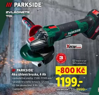 Aku úhlová bruska, 4 Ah