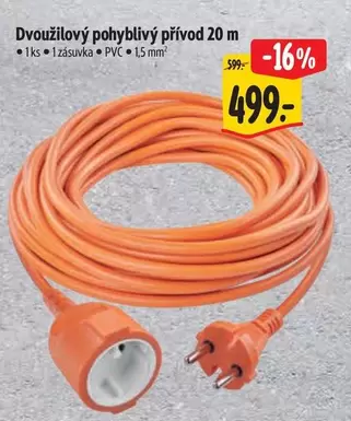 Dvojžilový pohyblivý přívod 20 m
