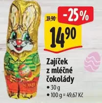 Zajíček z mléčné čokolády