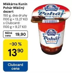 Pohár Mléčný dezert