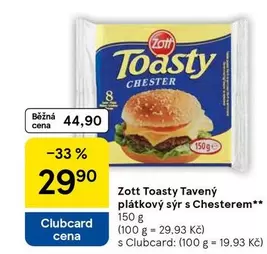 Toasty Tavený plátkový sýr s Chesterem**