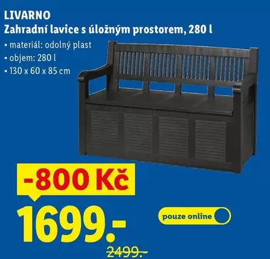 Zahradní lavice s úložným prostorem, 280 l