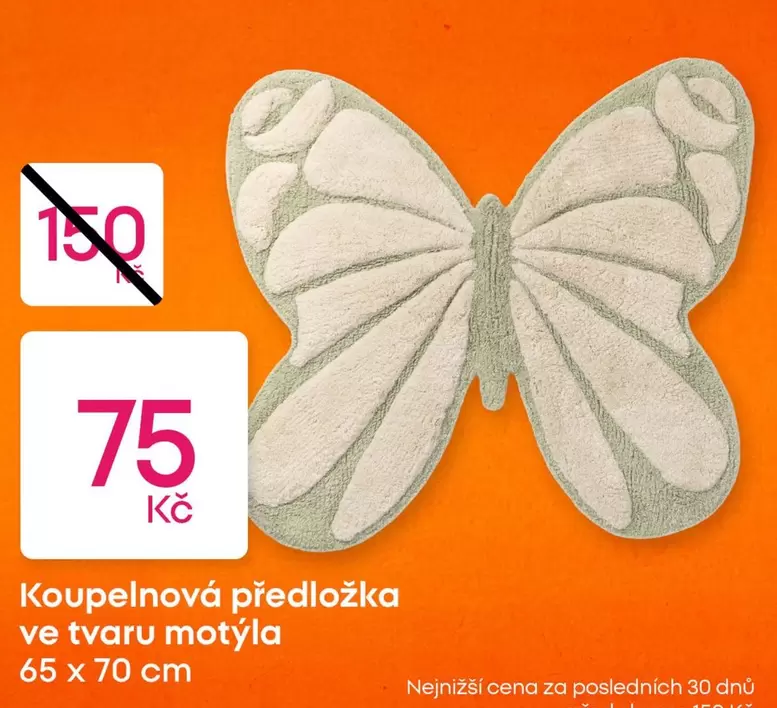Koupelnová předložka ve tvaru motýla