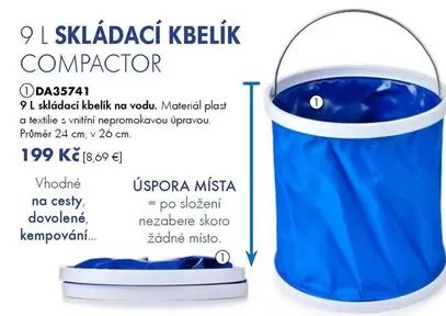 9 L SKLÁDACÍ Kbelík COMPACTOR DA35741