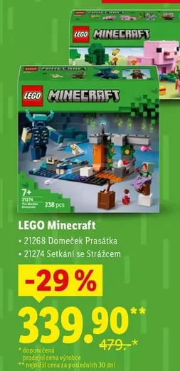 LEGO Minecraft - 21268 Domeček Prasátka, 21274 Setkání se Strážcem