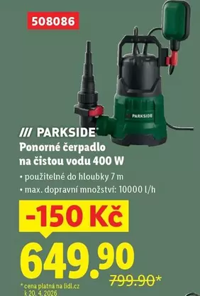 Ponorné čerpadlo na čistou vodu 400 W