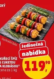 Kuřecí špíz s cuketou a klobásou