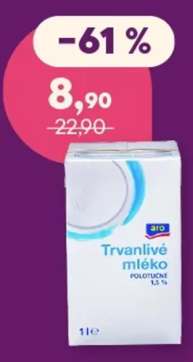 Trvanlivé mléko POLOTUČNÉ 3.5%
