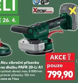 Aku vibrační přísavka na dlažbu