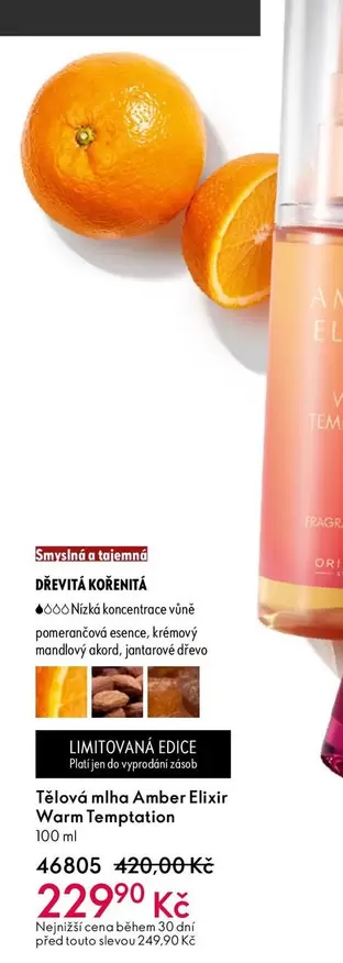 T	extélov	extá mlha Amber Elixir Warm Temptation 100 ml