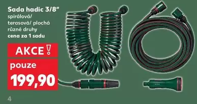 Sada hadic 3/8" spirálová/ terasová/ plochá