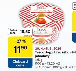 Tesco Jogurt řeckého stylu jahodový