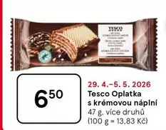 Oplatka s krémovou náplní