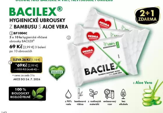 BACILEx® HYGIENICKÉ UBROUSKY Z BAMBUSU S ALOE VERA BF1004C