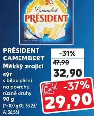 CAMEMBERT Měkký zrající sýr s bílou plísní na povrchu