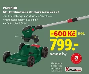 Aku kombinovaná strunová sekačka 3 v 1