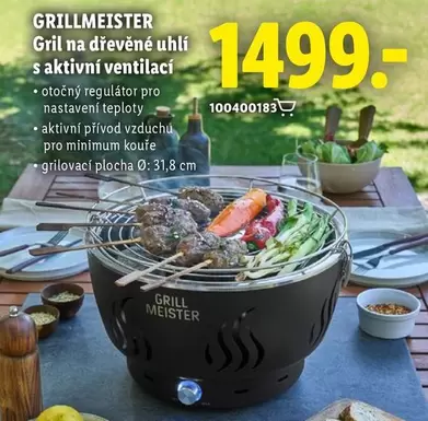 Gril na dřevěné uhlí s aktivní ventilací