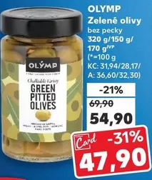 Zelené olivy bez pecky