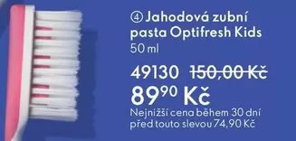 Jahodová zubní pasta Optifresh Kids
