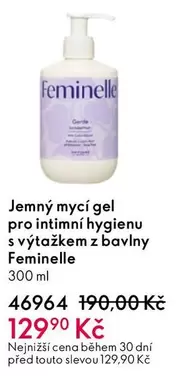 Jemný mycí gel pro intimní hygienu s výtažkem z bavlny