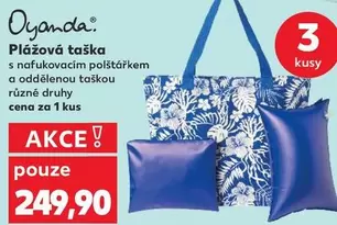 Plážová taška s nafukovacím polštářkem a oddělenou taškou