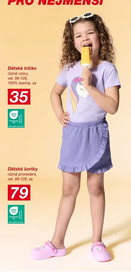 Dětské tričko, vel. 98-128, 100% bavlna, zé
Dětské šortky, zjemněné provedení, vel. 98-128, zé