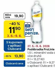 Poděbradka ProLinie 1,5 l, minerální voda