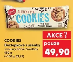 Dark - COOKIES Bezlepkové sušenky s kousky hořké čokolády