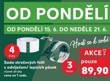 Sada strečových fólií s odvíječem/lepících pásek