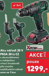 Pila - Aku nářadí 20 V PKGA 20-Li C2 s akumulátorem a nabíječkou, vrtací šroubovák, pila ocaska, multifunkční nářadí