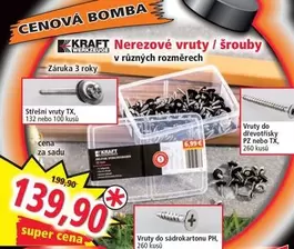 Super - Nerezové vruty / šrouby v různých rozměrech