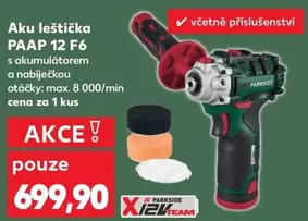Aku leštička PAAP 12 F6 s akumulátorem a nabíječkou