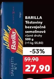 Těstoviny bezvaječné semolinové různé druhy