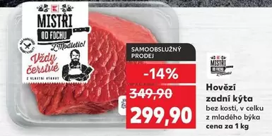 Hovězí zadní kýta bez kosti, v celku z mladého býka