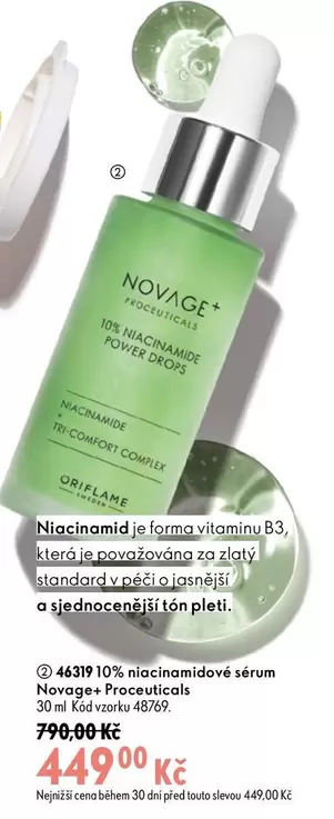 46319 10% niacinamidové sérum Novage+ Proceuticals 30 ml