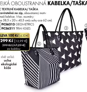 VELKÁ OBOUSTRANNÁ KABELKA/TAŠKA FC36213 GEOMETRICS, FC36211 TRIAI-IGLES