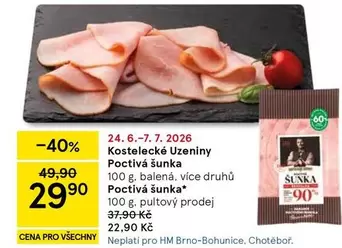 Kostelecké Uzeniny Poctivá šunka