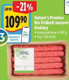 Bio Drůbeží masové klobásy