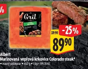Marinovaná vepřová krkovice Colorado steak