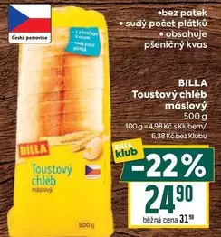 Toustový chléb máslový